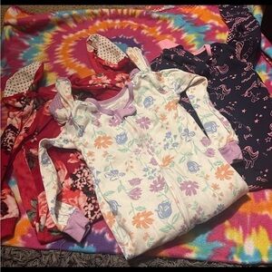 Baby girl zip up sleepers